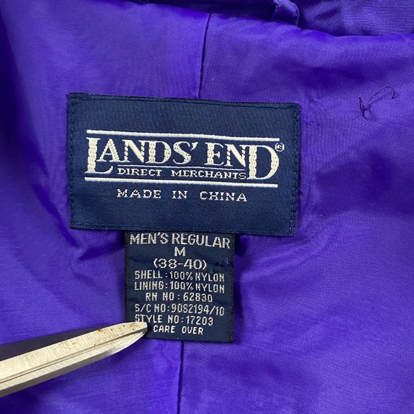 Lands' End Packable Mountain Lite Parka Jacket Men's Medium Brown Purple Nylon - Picture 11 of 15